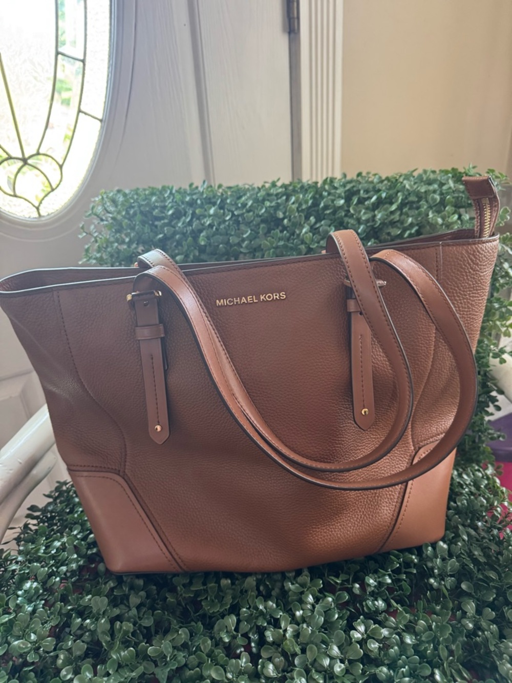 Michael Kors Cognac Brown Leather Tote